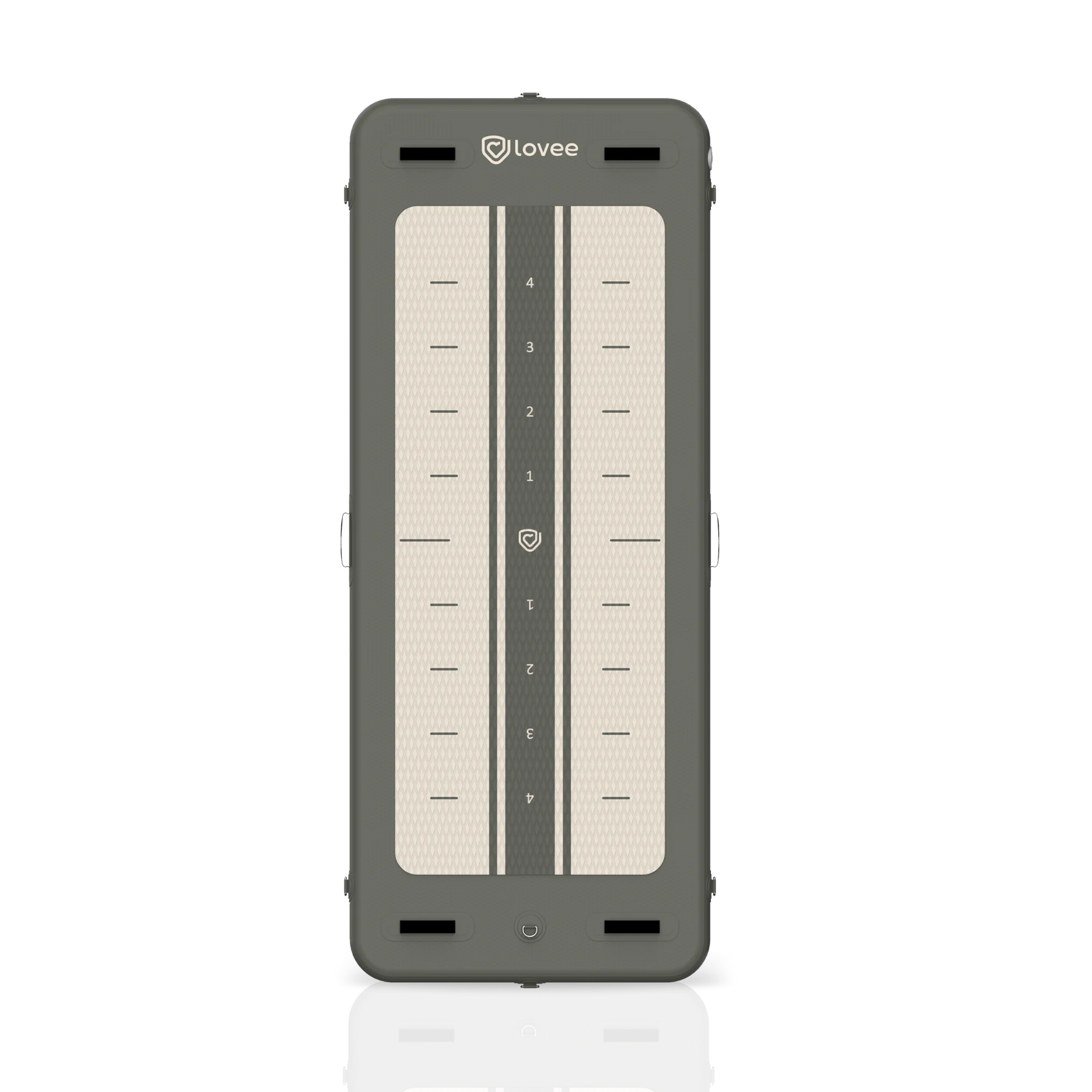 Aquaboard Lovee vert olive vue produit avec design double face et poignées intégrées. ::visuel:vert