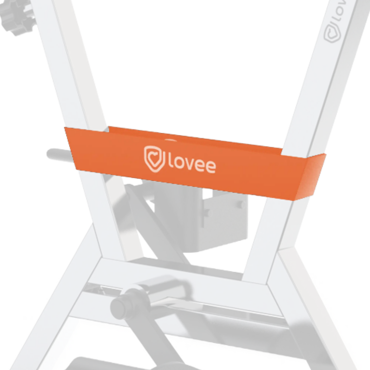 Élastique de résistance Lovee orange, monté sur aquabike ::visuel:orange