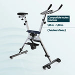 Aquabike Lovee avec indication hauteur d’eau idéale pour utilisation optimale